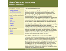 Tablet Screenshot of listofhumanemotions.com